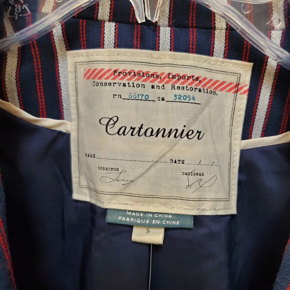 NWT Cartonnier Striped Blazer with Pockets!  NEW size S - Picture 4 of 16